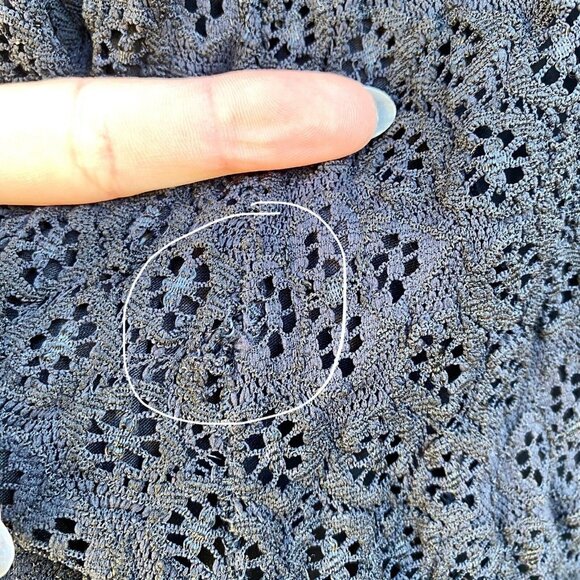 Nightcap Clothing Stretch Lace Ruffle Off Shoulder Open Back Jumpsuit Sz XS - Picture 6 of 10